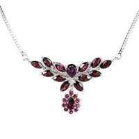 רביד מכסף משובץ אבני גרנט T7312 | תכשיטי כסף | תכשיטי ערב