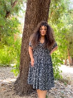 שמלת קיי מנומרת שחורה