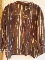 חולצה מכופתרת קווים ועיגולים XL