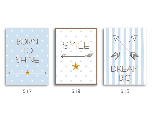 סט של 3 תמונות השראה מעוצבות לתינוקות  וחדר ילדים דגם 01