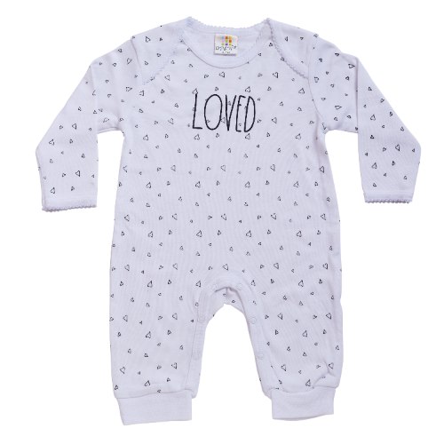 אוברול טריקו ארוך LOVED לבן