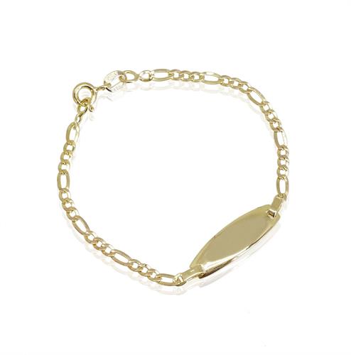 צמיד זהב חריטה לילד עם שרשרת פיגרו