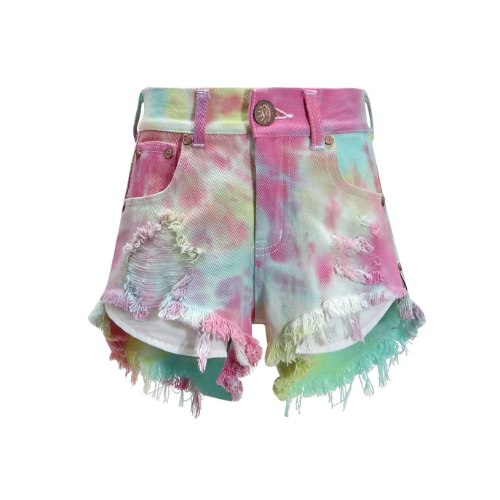 שורט ג׳ינס טאי דאי זוהר - VIEW - מידות 2-16