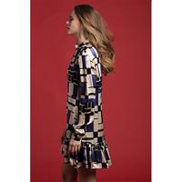 שמלת פלואו משי מודפס