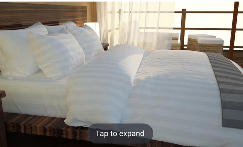 סט מלא כותנה סאטן  פסים 180/200 4צפיות לכריות 300חוט לאינץ