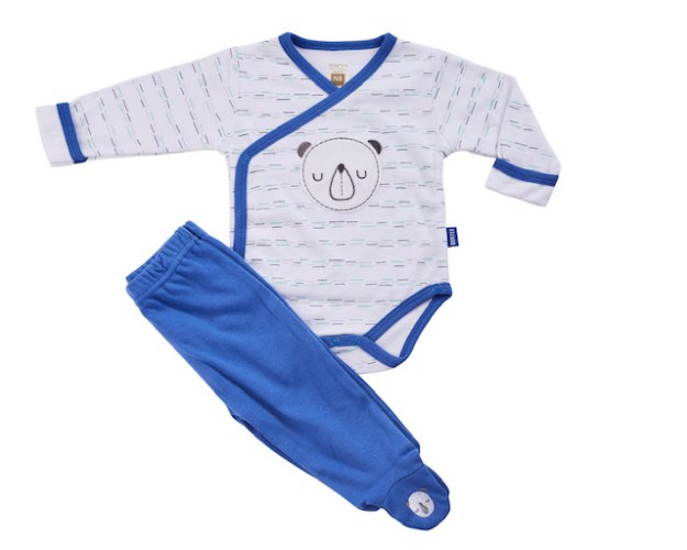 חליפת חזייה דב פנדה לבן-כחול