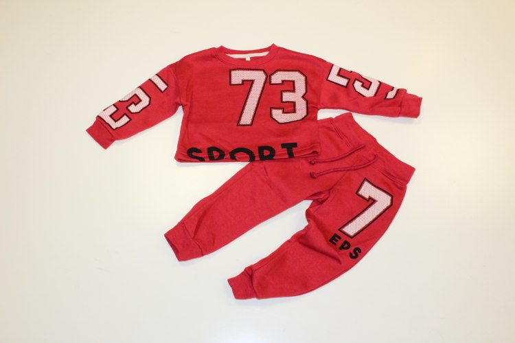 חליפת פוטר בנות הדפס 73 אדום