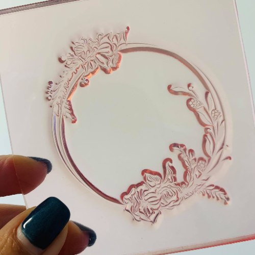 חותמת מסגרת 2 |  מסגרת עם פרחים ליצירה בבצק סוכר | מסגרת לקישוט עוגה וקינוחים בהטבעה | חדש אתי דבש