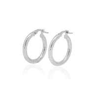 עגילי חישוק קטנים עבים 1.9 ס"מ מזהב לבן 