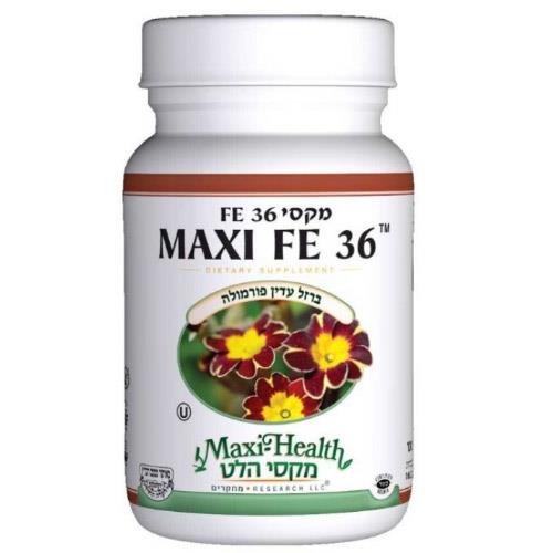 -- ברזל עדין FR36 --  מכיל 100 טבליות, 36 מ"ג, Maxi Health