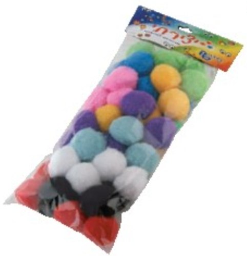 חבילה גדולה של פונפונים צבעוניים