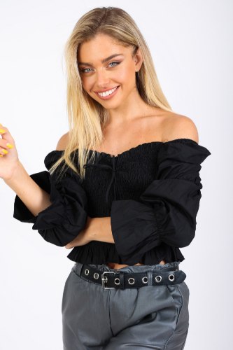 חולצת וונסה שחור/לבן/סגול