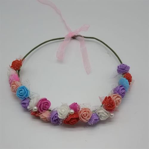 זר ראש פרחוני שורה צבעוני