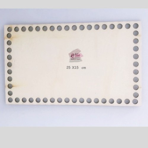 תחתית עץ  לסריגת סלסלה מלבנית גודל  גדול