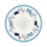 תחתית לסיר זכוכית דגם טוליפ כחול