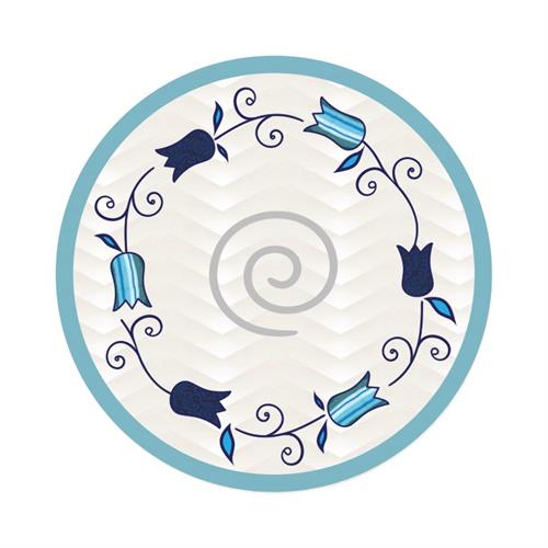 Glass Hot plate - Blue Tulips