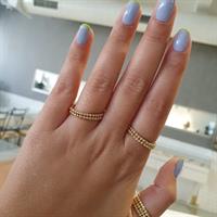 טבעת זהב כדורים שתי שורות