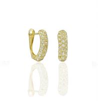 עגילי חישוק משובצים זרקונים בזהב 14 קרט