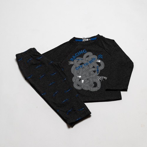 פיג'מת בנים אינטרלוק מכוניות שחורה