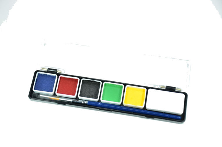 פלטה 6 צבעי מים בסיס + מכחול (24 גר')