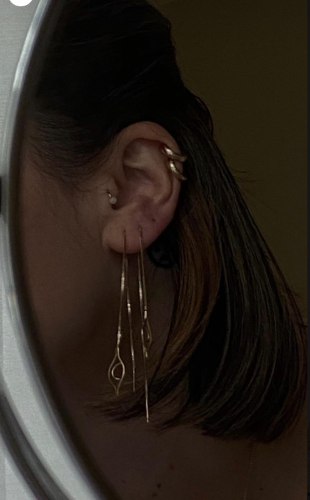 עגילי עין שרשרת זהב