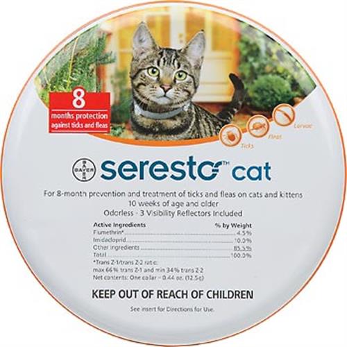 קולר סרסטו לחתול למניעת פרעושים וקרציות