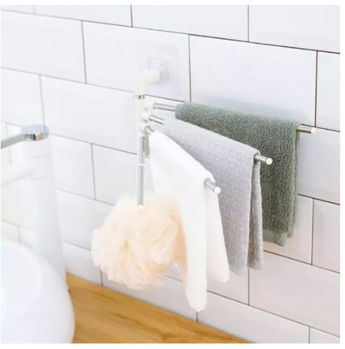 מתלה מגבות 4 מוטות לתלייה בואקום