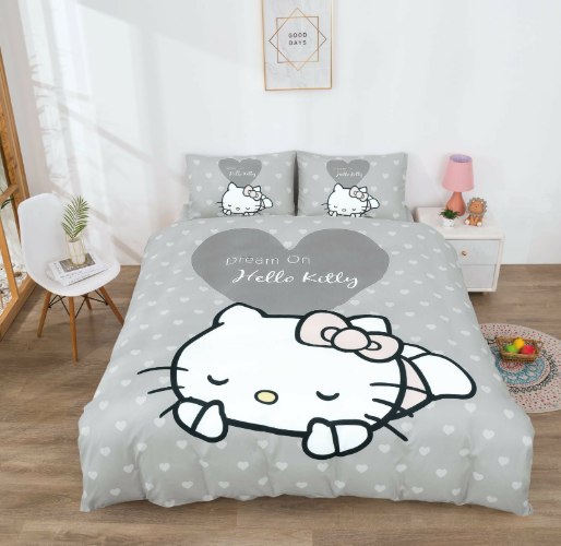 סט מצעים למיטה וחצי 120/200 הלו קיטי - 50511