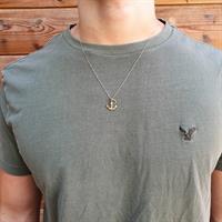 שרשרת עוגן - שרשרת עוגן לגבר עם אבן ספיר