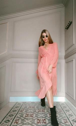 שמלת מעטפת - אפרסק