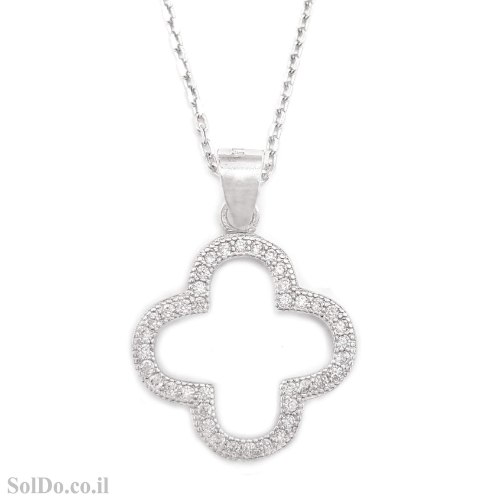 תליון מכסף משובץ  אבני זרקון T6173 | תכשיטי כסף