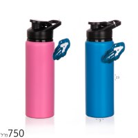 בקבוק ספורט אלומיניום 750 מ"ל ורוד/תכלת