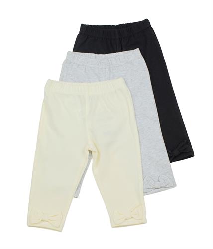 מארז שלישיית טייצים פפיון ברגליים שחור-אפור-קרם