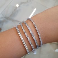 צמיד טניס | כסף טהור | זרקונים |צמיד טניס זרקונים | אלגנטי | קלאסי |איכותי | אבנים מרובעות