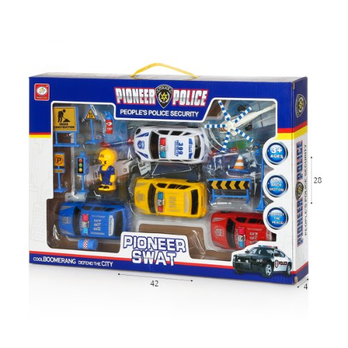 סט מכוניות משטרה עם אביזרים