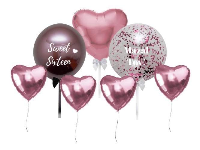 סט בלונים לב