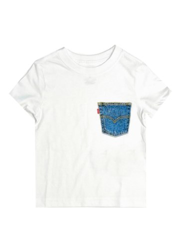 טישירט LEVIS לבנה כיס ג'ינס 2-16