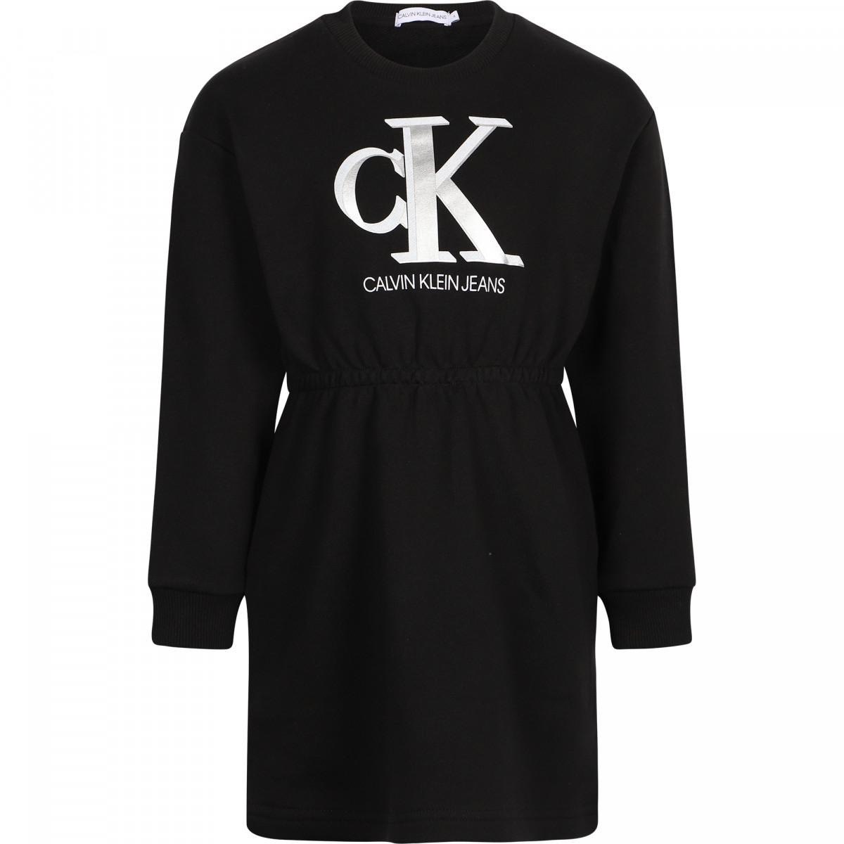 שמלה פוטר שחורה לוגו CALVIN KLEIN - מידות 4-16