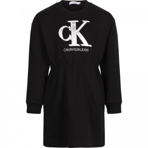 שמלה פוטר שחורה לוגו CALVIN KLEIN - מידות 4-16