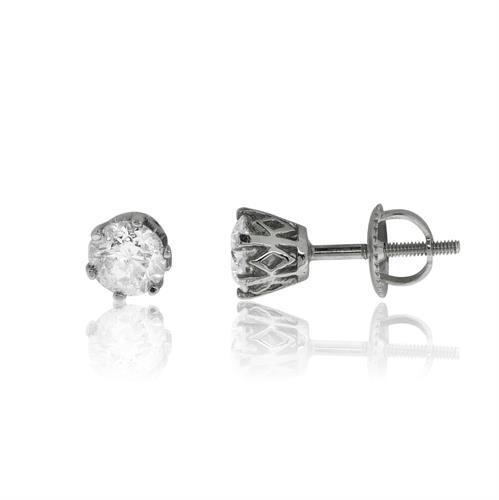 עגילי יהלום 14 קרט משובץ 1.18 קראט