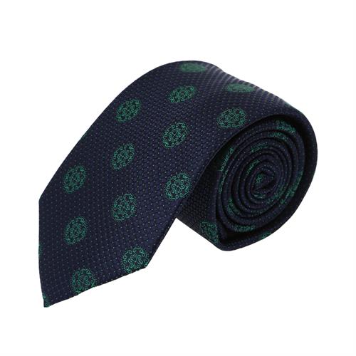 עניבה דגם פרח גדול כחול ירוק