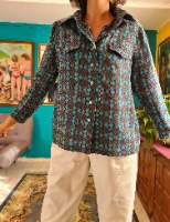 חולצה גאומטרית מכופתרת מידה L