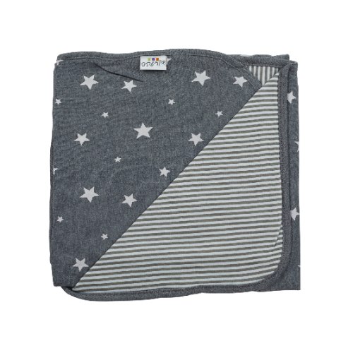 שמיכת כוכבים אפור כהה מלאנג'-לבן