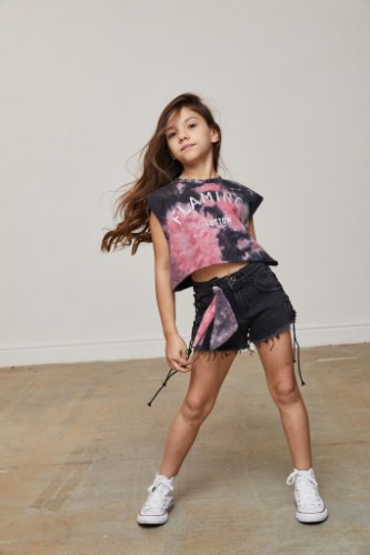 ג'ינס קצר שרוכים שחור