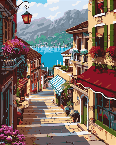 צביעה לפי מספרים - כפר בלג'יו 50X60