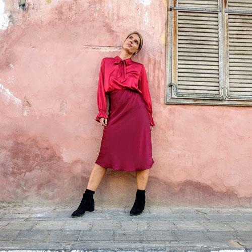 חצאית JENNY בורדו