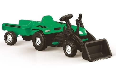 טרקטור עם עגלה אחורית וכף קדמי