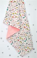 שמיכת פיקה ורודה חד קרן