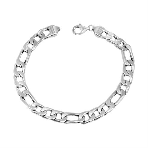 צמיד חוליות איטלקי לגבר בזהב 14 קרט │ צמיד פיגרו לגבר │ צמיד זהב פיגרו לגבר 9.7 ממ רוחב