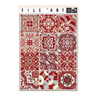 מדבקות לאריחים 15*15 ס''מ אדום עמוק דגם 1276